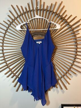 Rebecca Taylor Royal Blue Draped Handkerchief Hem  Cami Top Flowy